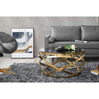 Coffee table gold/grey Ø 80 cm