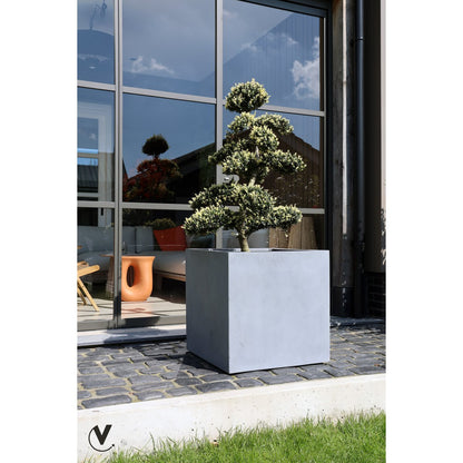 Plantenbak fiberstone 40x40x40 cm grijs
