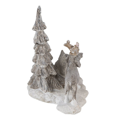 Beeld Dieren 16x10x15 cm LED Grijs Beige Polyresin Dieren Woonaccessoires