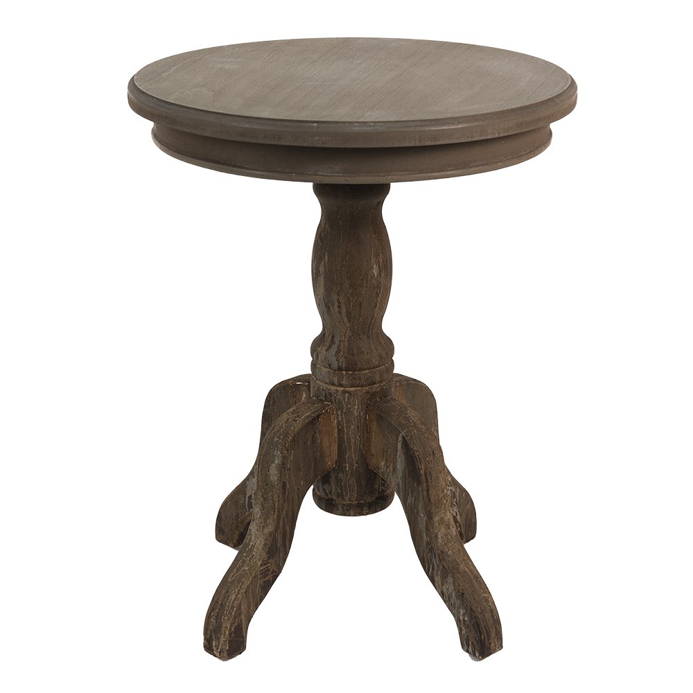 Bijzettafel rond 50x65 cm hout bruin