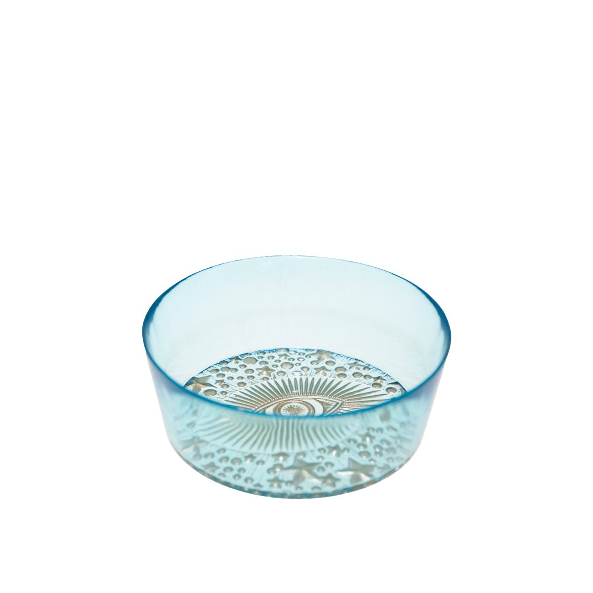 Kom glas turquoise blauw 15x15x6 cm