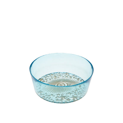 Kom glas turquoise blauw 15x15x6 cm