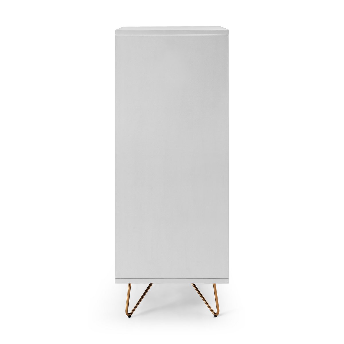Ladekast 45x40x110 cm wit goud met spiegel