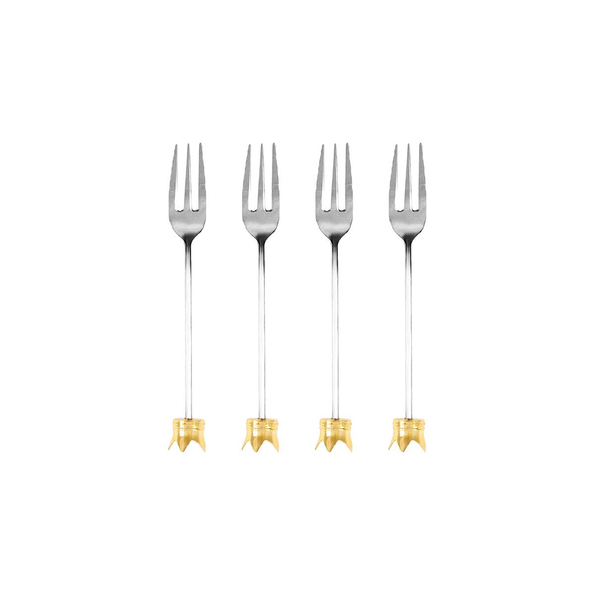 Dessertvorken set van 4 goud roestvrij staal