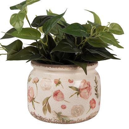 Bloempot Ø 20x15 cm Beige Roze Keramiek Bloemen Bloempot Binnen
