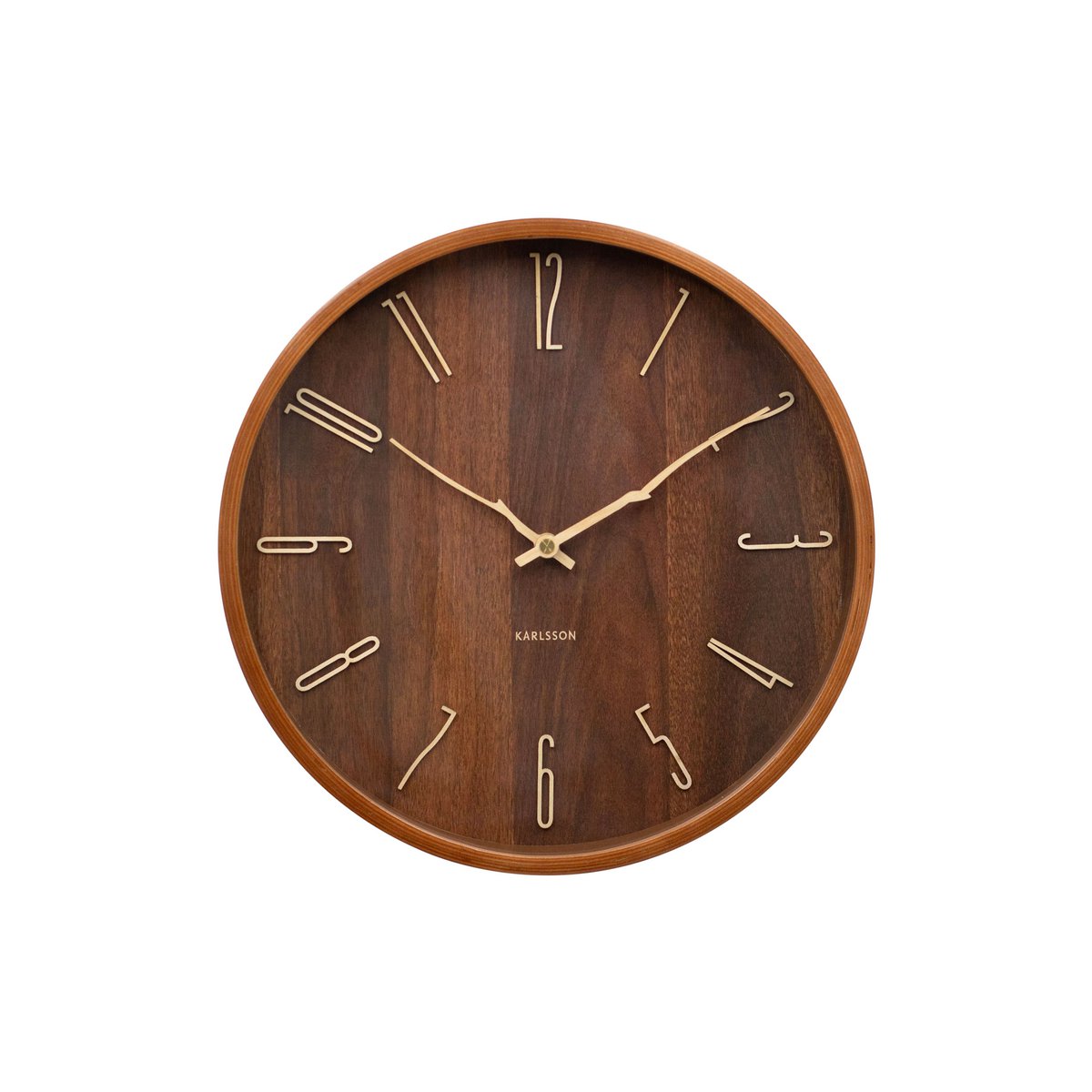 Wandklok 30 cm hout bruin