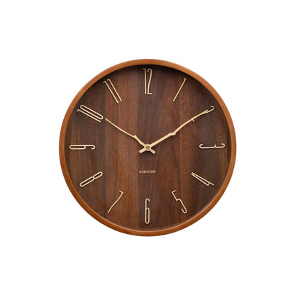 Wandklok 30 cm hout bruin