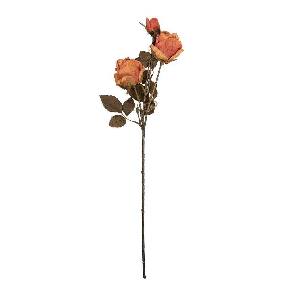 Kunstbloem Roos 70 cm oranje kunststof