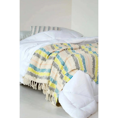 Plaid 130x180 cm multicolor gestreept katoen