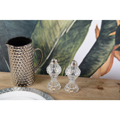 Zout en peper set glas 4x4x14 cm transparant