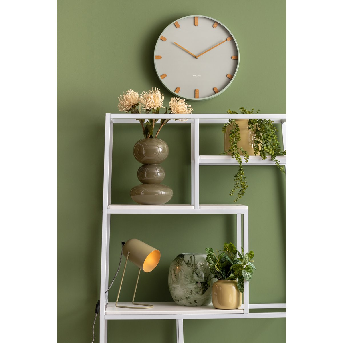 Wandklok Grace metaal hout 30 cm