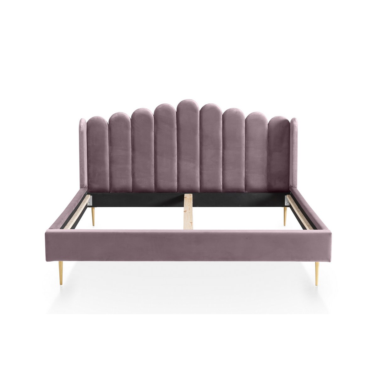 Schelpenbed 140x200 cm paars goud metaal