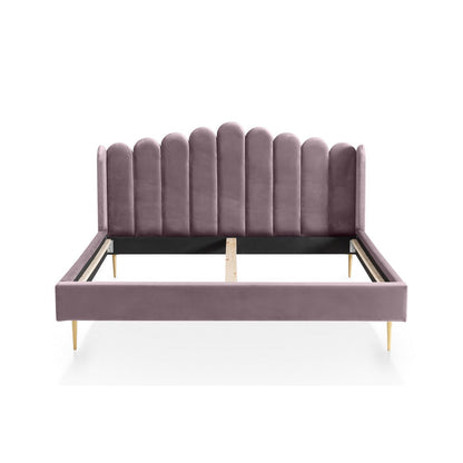 Schelpenbed 140x200 cm paars goud metaal