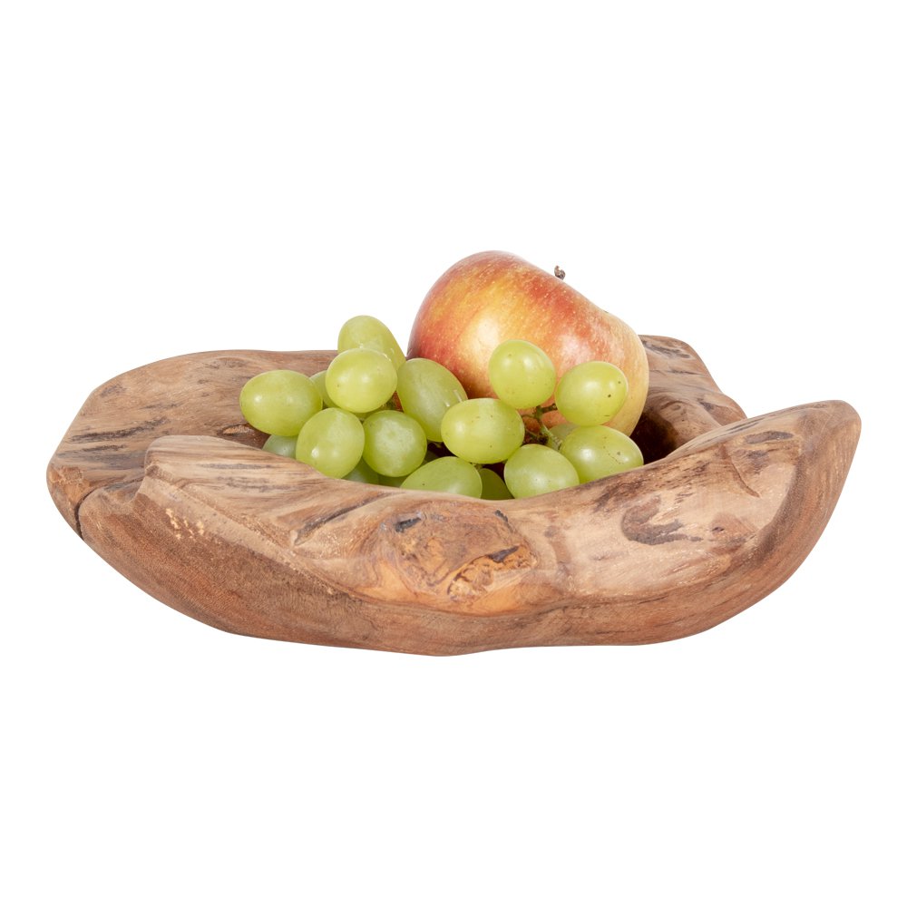 Kom teak Ø20x8 cm natuurlijk