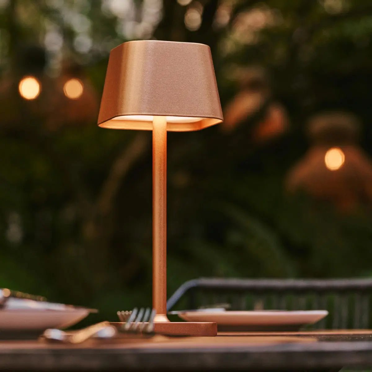 Tafellamp koper oplaadbaar dimbaar 30 cm