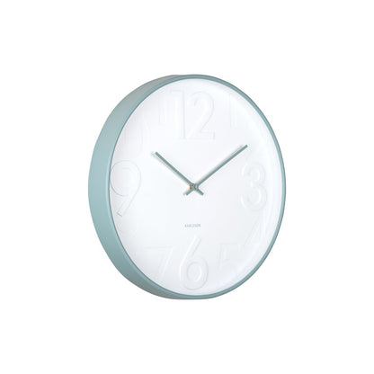 Wandklok 40 cm blauw plastic