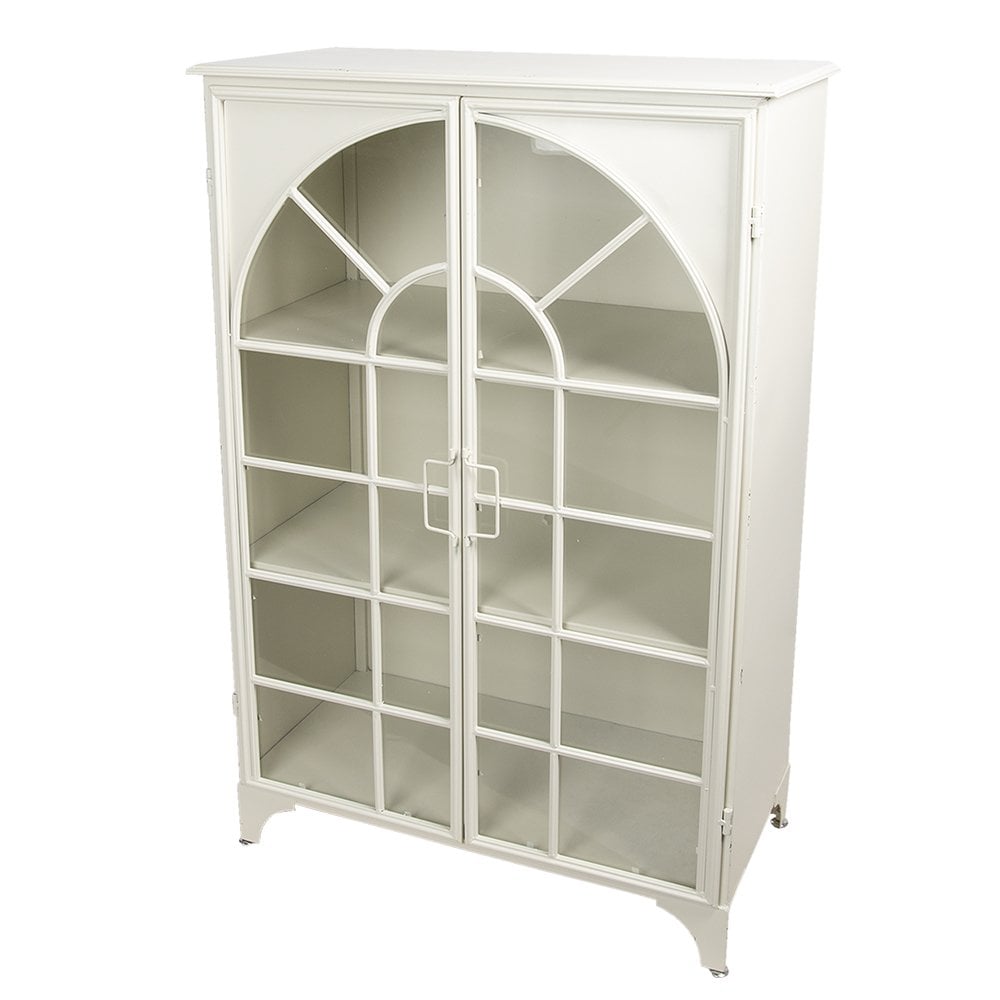 Vitrinekast 80x41x120 cm wit ijzer