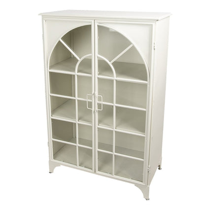 Vitrinekast 80x41x120 cm wit ijzer