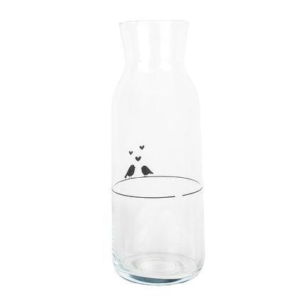 Karaf 1000 ml glas vogels