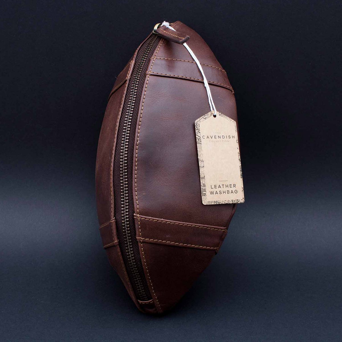 Toilettas leer retro voetbal 28x13x13 cm