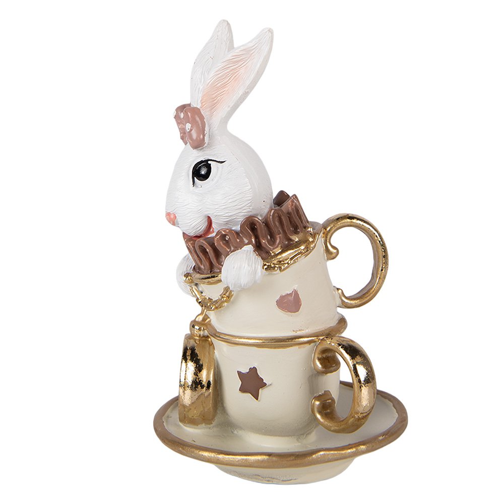 Decorative Figure Rabbit 8x8x14 cm White Plastic