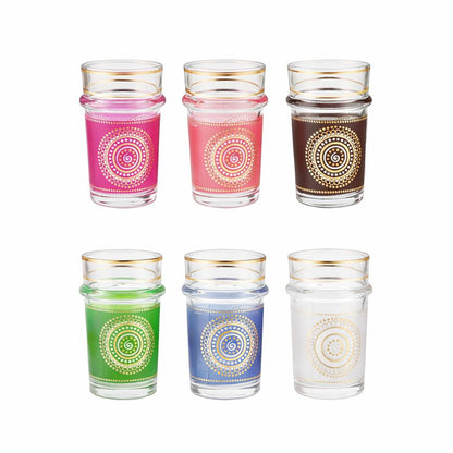 Golden Tea Cups Arabesque 6 colours - lot of 6