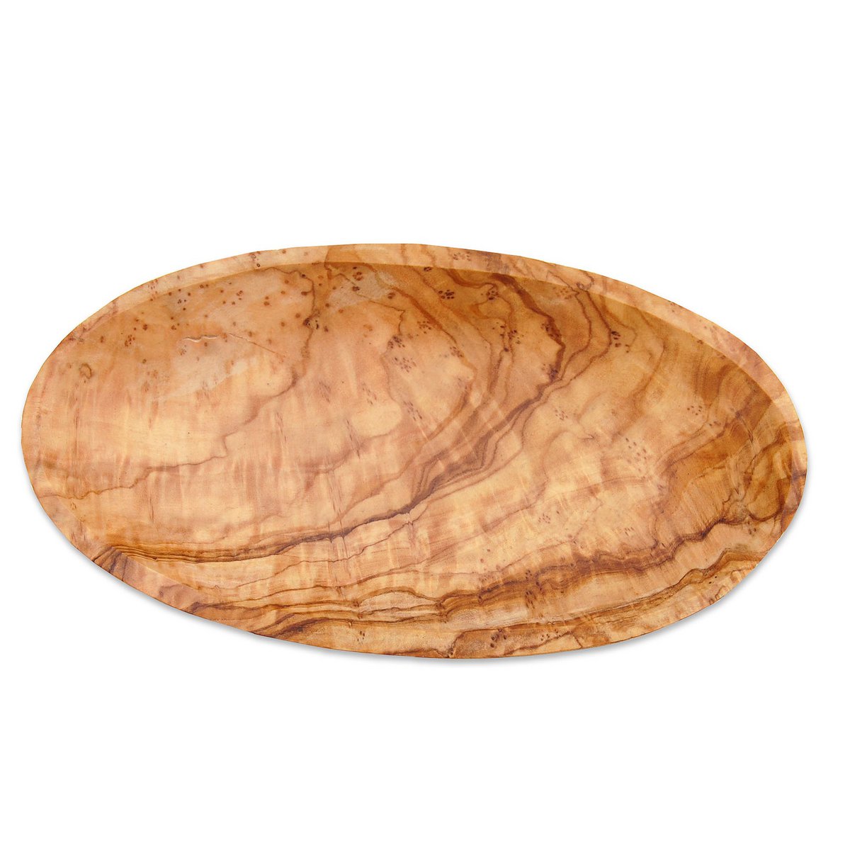 Olijfhouten schaaltje ovaal 17-19x11x3 cm