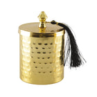 Opbergdoos metaal 8x8x12 cm goud gehamerd
