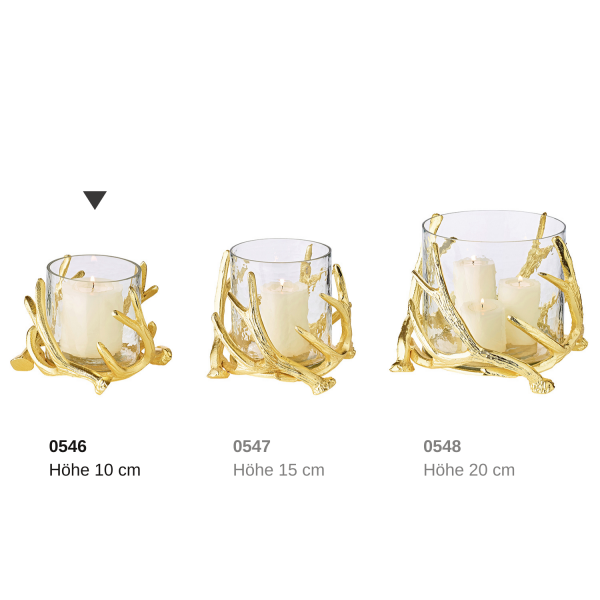 Lantaarn Kingston 15 cm goudkleurig aluminium glas