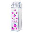 Water Bottle 750 ml Transparent Plastic Strawberries