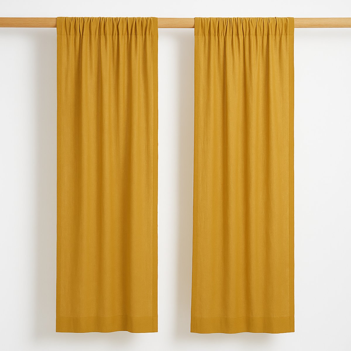 Gaasgordijnen 65x260 cm organisch katoen beige