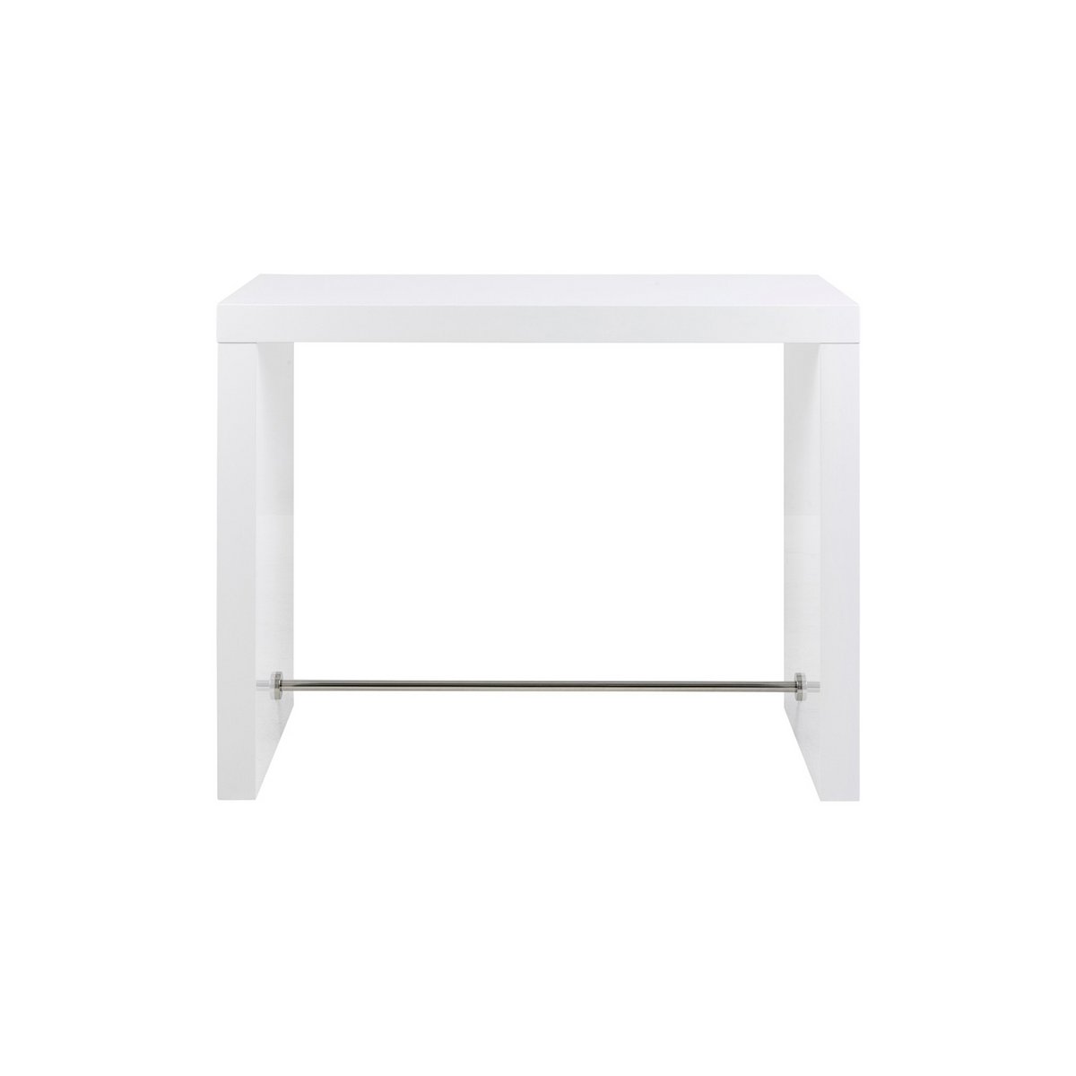 Bartafel 130x60x105 cm wit hoogglans MDF staal