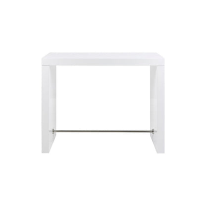 Bartafel 130x60x105 cm wit hoogglans MDF staal