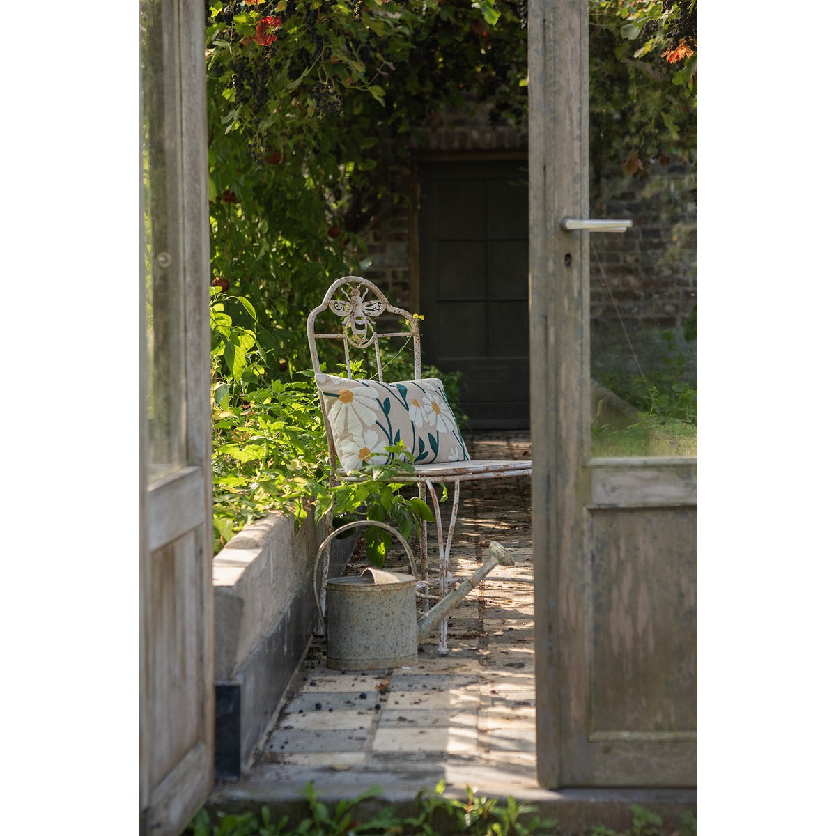 Decoratie gieter 50x16x33 cm grijs groen metaal
