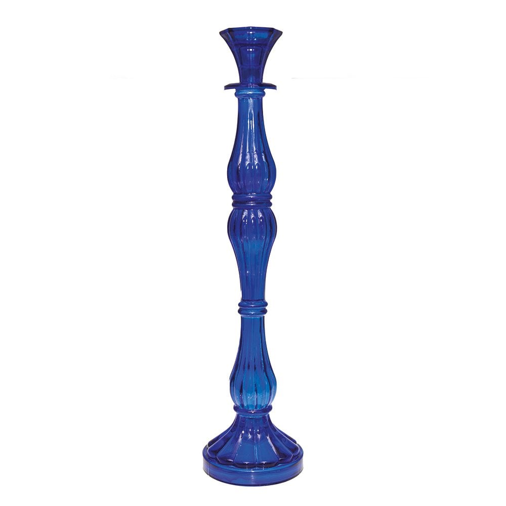 Kandelaar blauw glas 41 cm