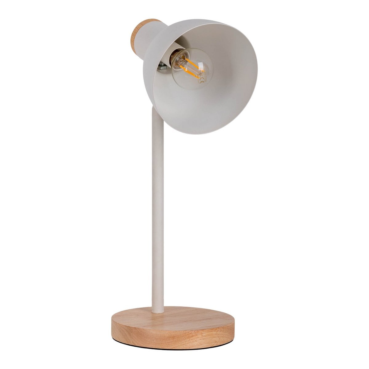 Bureaulamp Marie metaal hout wit 36,5 cm