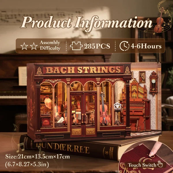 3D DIY huisje Bach String 21x13x17cm hout