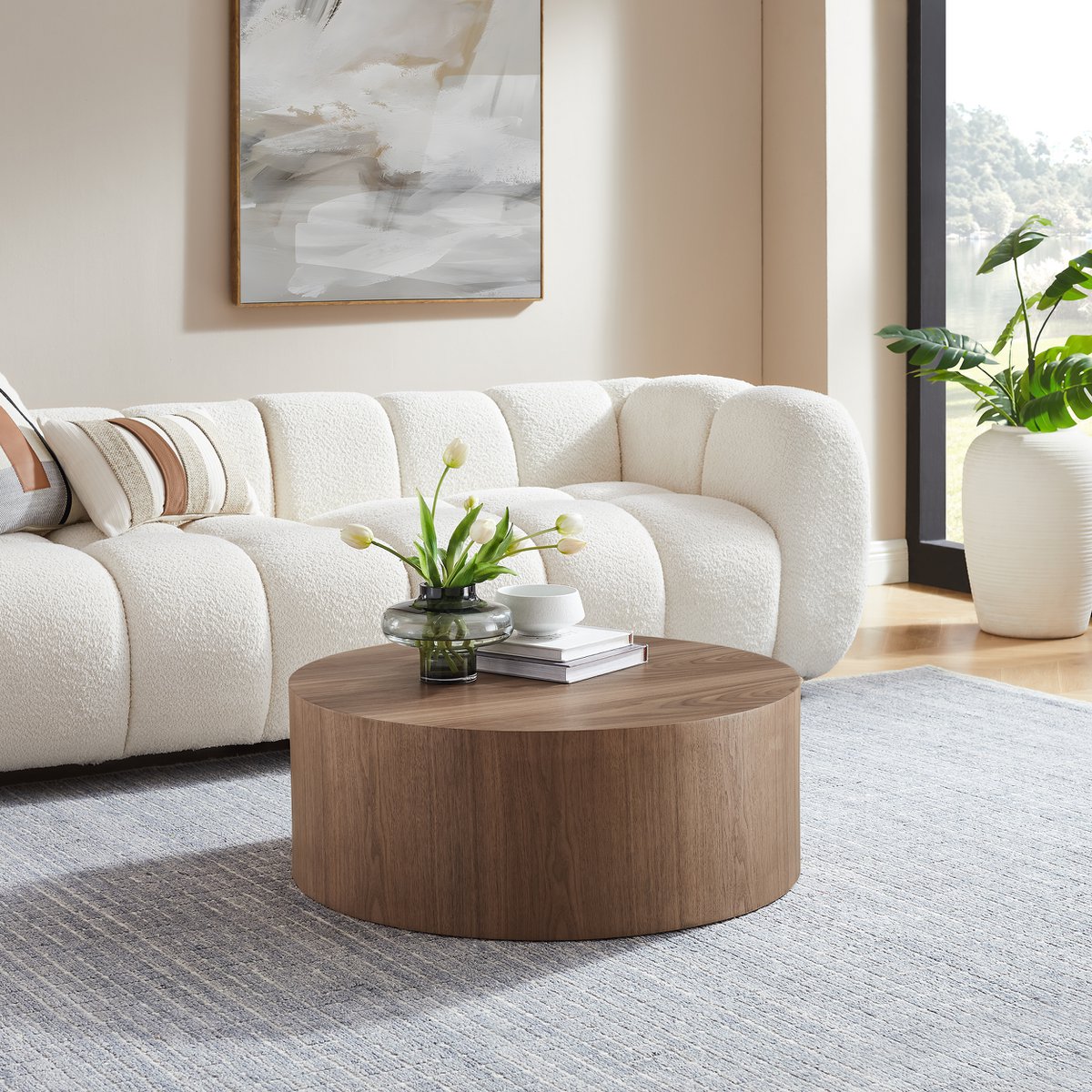 Salontafel Ø 80 cm walnoot MDF