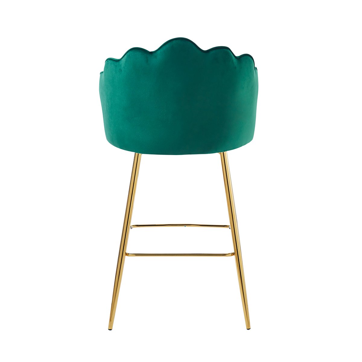 Barkruk Shell Design fluweel groen set van 2