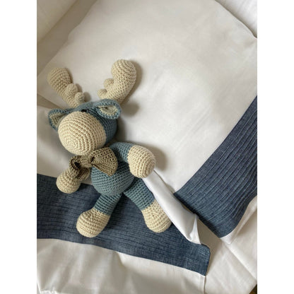 Beddengoed set 100x150 cm katoen satijn linnen blauw