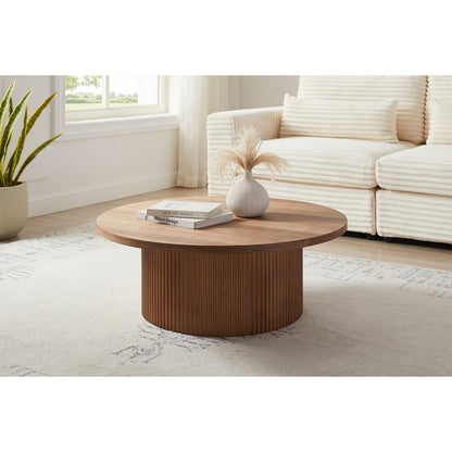 Salontafel rond Ø 85 cm walnoot MDF