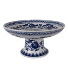Taartplateau Ø 26 cm wit blauw porselein