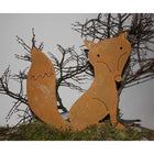 Vos decoratie 30x30 cm metaal roestkleurig