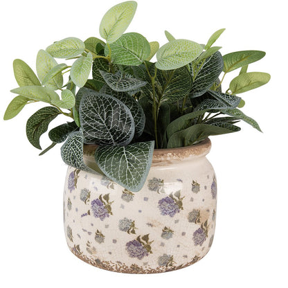 Bloempot Ø 20x15 cm keramiek beige blauw