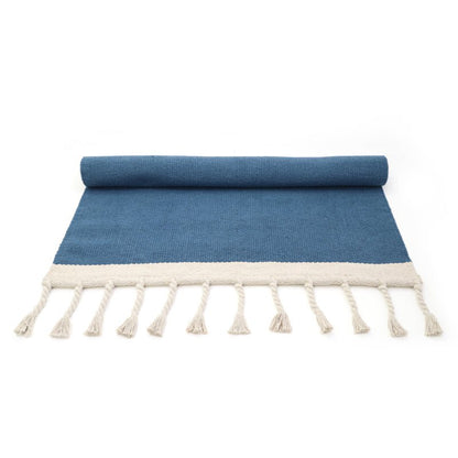 LISBOA BLUE contemporary cotton rug