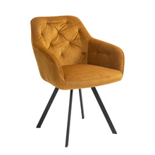 Fauteuil draaibaar 360° fluweel mosterdgeel