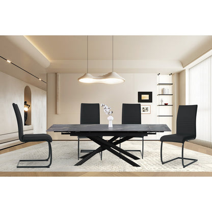 Stoelenset 2 stuks kunstleer sledeframe
