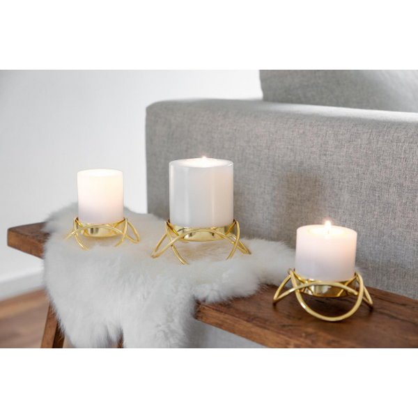 Kandelaars goud set van 2 H 3 cm Ø 10.5 cm