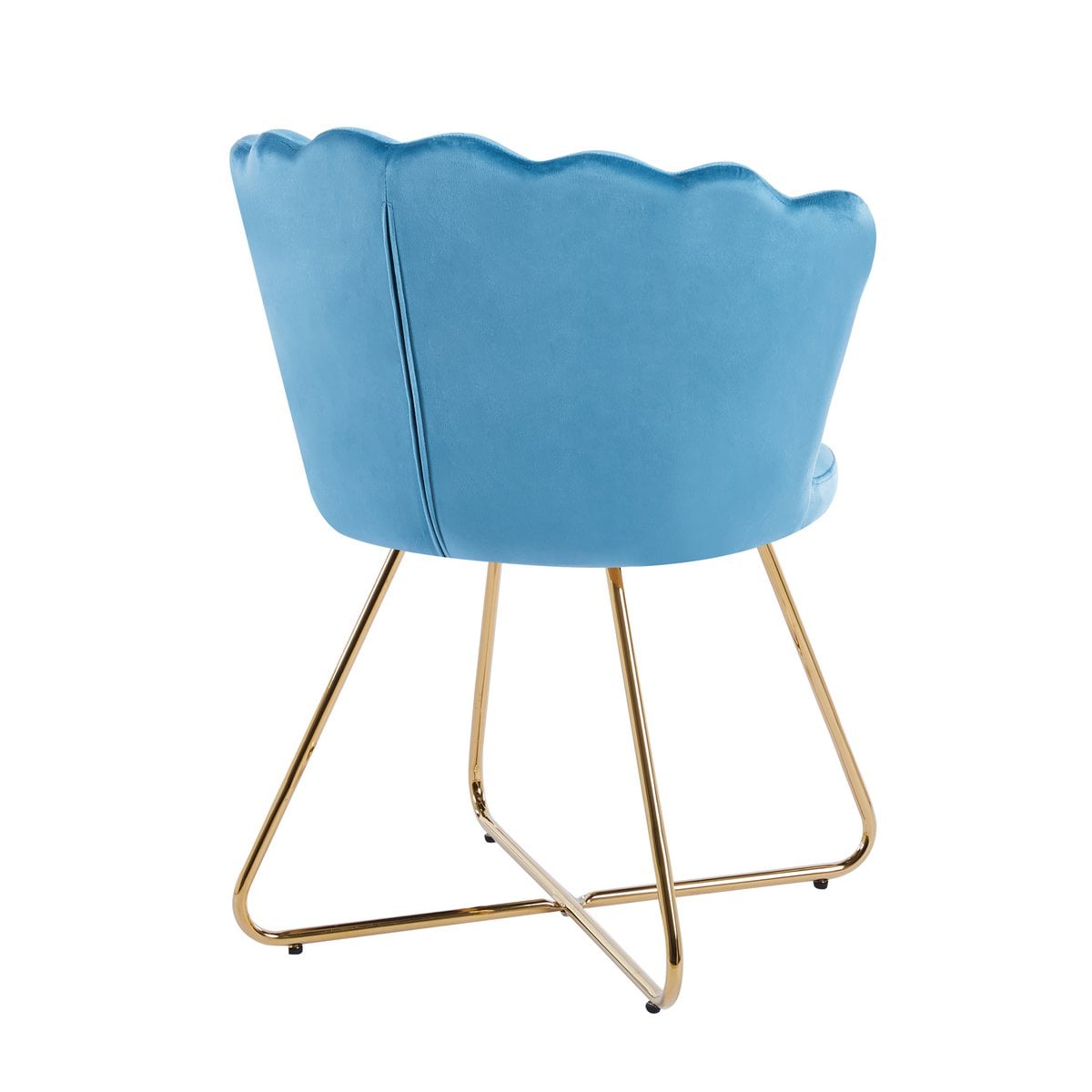 Kuipstoelen set van 2 blauw fluweel goud frame