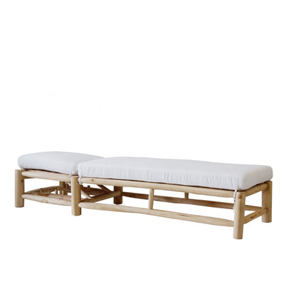 Teak ligbank binnen buiten